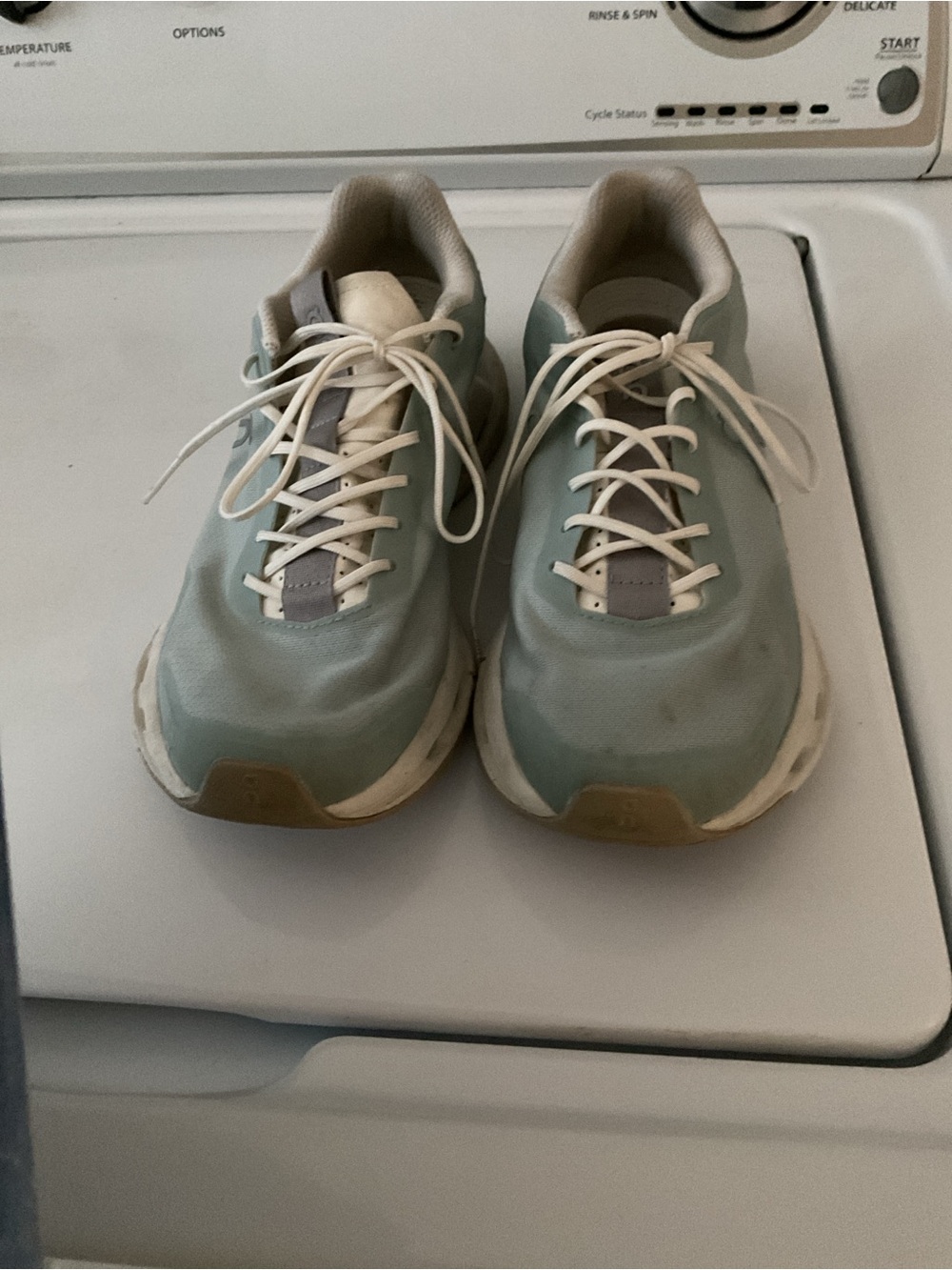 On Cloud Women's Light Green Lace-Up Athletic Sneakers - Picture 2 of 5